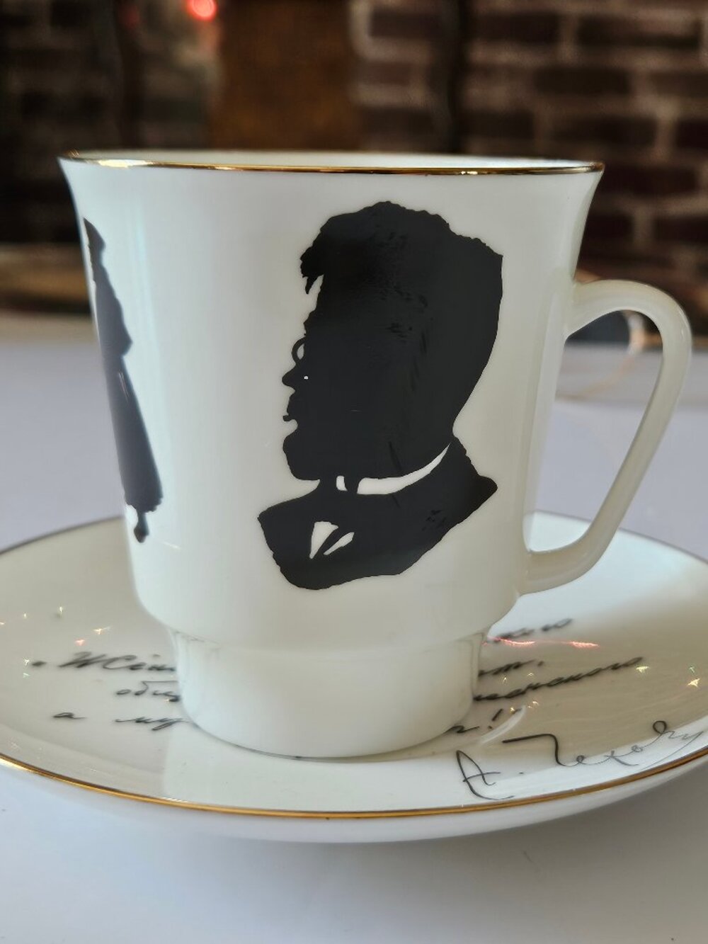 Imperial Porcelain Teacup & Saucer Duo - "Russian Writers: A.P. Chekhov"